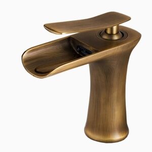 Antique Brass Waterfall Bathroom Faucet